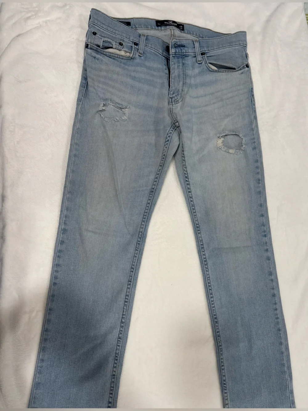 Hollister Light Blue Distressed Men's Jeans